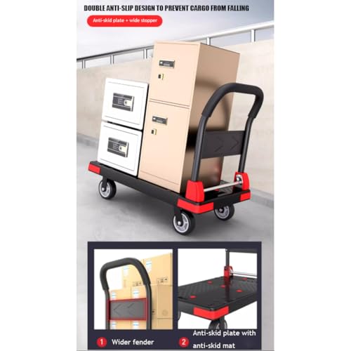 Carretilla Plataforma 500KG 90x60x90cm con Ruedas TPR miniatura 7