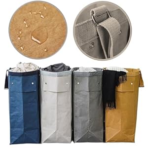 Kitchen Recycling Bin, Large Washable Paper Bags – Sturdy, Foldable, Space-Saving – Multipurpose Trash Can for Kitchen, Garden, and Indoor Use, 4 Colors, 4 Packs/Set