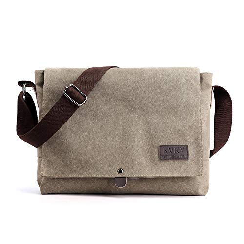 Bolsa de hombro de lona con correa ajustable, formato cruzado para hombre activo