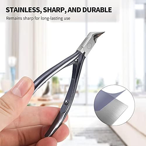 FERYES Toenail Clipper Straight Blade for Ingrown and Thick Nails - Stainless Steel and Sharp Pointed Tip Ingrown Nail Clipper  Wide Jaw Toe Nail Cutter Podiatry Tool
