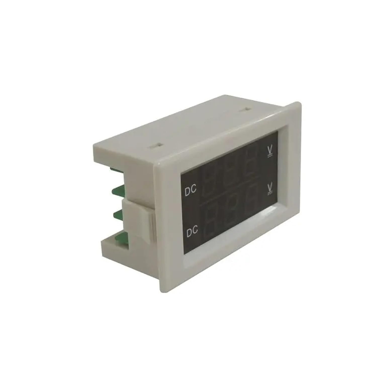 1pc YB4835VV Voltage Meter Double Voltmeter 0-30V 100V 300V 600V Volt Panel Gauge 0.39'' LED Digital 2-Way Dual Voltage Tester(White Cover,V1(0-300V) V2(0-300V)