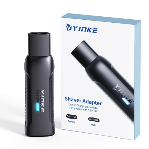 12V/3.5V Type-C Shaver Charger Adapter for Braun 1/3/5/6/7/9/XT5 Series Electric Shaver Portable USB-C Razor Charger Adapter Charging Converter