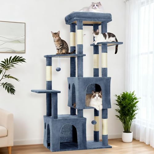 Árbol para gatos multi-niveles 61 pulgadas para gatos grandes miniatura 1