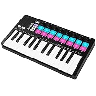 MIDI KEYBOARD CONTROLLER This USB powered MIDI controller is essential for songwriters and beat makers and features 25 touch-sensitive mini keys, perfect for studio production, virtual synth control, and beat making Music Production: Features 25 velo...