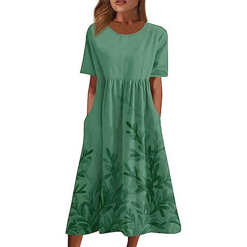 Cruise Wear for Women Bathing Suit Cover Up Beach Ups Suits Sexy Dress Vestido Largo Elegante para Mujer De Verano Ditsy Floral Womens Boho Summer Dresses Formal 2025 Wedding Green M
