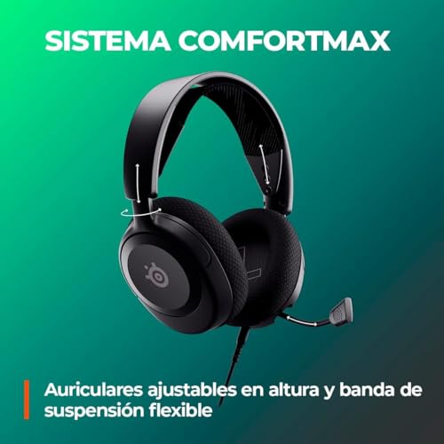 SteelSeries Arctis Nova 1 Multi-System Gaming Headset, Hi-Fi Drivers, Spatial Audio, Comfort Design, Durable, Ultra Lightweight, Noise-Cancelling Mic- Black (Renewed)