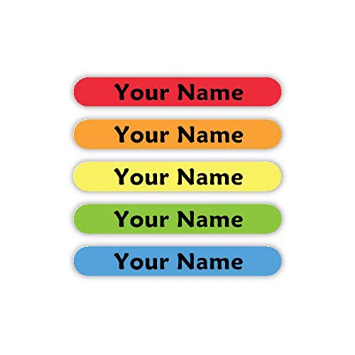 Oliver's Labels Rainbow Palette Theme Mini Labels, 100 Durable Personalized Name Labels & Tags for School Supplies, Camp Gear, Water Bottles, and Food Containers