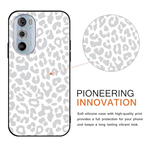 RUMDEY 2 Pack Cute Cheetah Print for Motorola Edge Plus 5G UW 2022 Phone Case 6.7", Luxury Leopard Pattern Design Cases Soft Silicone TPU Shockproof Protective Cover for Women Girls - Black & White by RUMDEY - Used condition - Image 3