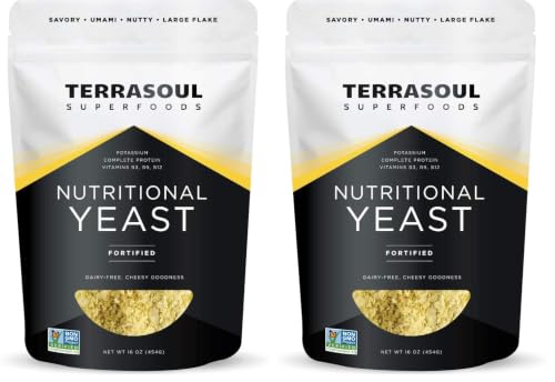 Image of Terrasoul Superfoods Premium Nutritional Yeast Flakes, 16oz - Fortified | Gluten Free | Non-GMO | Vegan (Pack of 2)