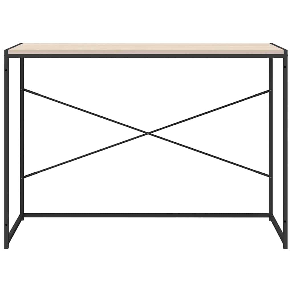 Stolik komputerowy o wyglądzie czarnego dębu, 110 x 60 x 70 cm, materiał drewnopochodny z metalowym stelażem, stół do gabinetu i gier, stabilne biurko do biura i domu
