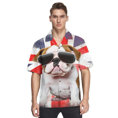 Chemise de plage homme imprimé bulldog pour vos vacances et sorties d'été