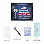 Compact Shaving Kit – Travel Shaving Essentials for Men & Women | Includes Disposable Razor, Shaving Cream, Washcloth & Aftershave Wipe | Hygiene Kit for Travel, Work & Emergencies (Black) - Image 2