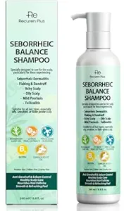 Recuren Plus Seborrheic Dermatitis Shampoo for Folliculitis & Acne: Psoriasis Treatment & Scalp Antifungal Shampoo, Dandruff Shampoo, Dry Itch Scalp & Flake Control — Sulfate-Free, Nourishing