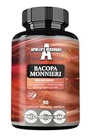 Bacopa Monnieri Extrakt 500mg, Brahmi-Extrakt (50% Bacoside), 90 vegane Kapseln, 3 Monate Vorrat, Nahrungsergänzungsmittel für verbesserte geistige Klarheit und Konzentration von Apollo's Hegemony