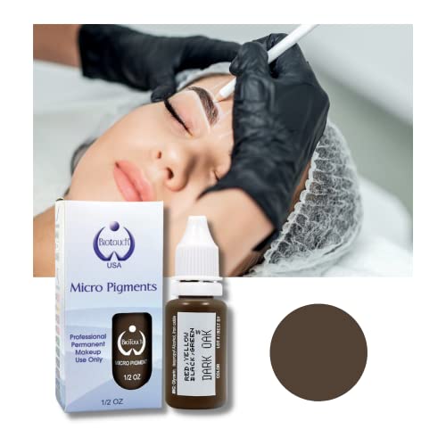 Biotouch Micropigment Dark Brown Pigment Color Permanent Makeup Microblading Supplies Eyebrow Shading Micropigmentation Cosmetic Tattoo Ink Lip Eyeliner Large Bottle 15Ml #TOP3