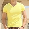 Men Sport Leisure Short Sleeve T Shirt Breathable Half Sleeve Apparel Casual Athletic Top Summer Fitness Gym Training Tee Comfortable Activewear (Yellow, S) #2