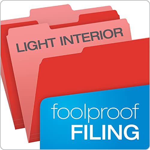 Pendaflex Two-Tone Color File Folders Letter Size - 100 Pack Of 12 Assorted Colors Folders For Documents - 1/3-Cut Tabs #TOP1