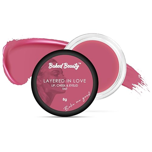 Baked Beauty Layered In Love Beetroot Lip and Cheek Tint (8g) | Eyelid Tint for Girls| With Richness of Vitamin E & Shea Butter | Mousse Concept & Velvet Feel | Creamy Lightweight & Easily Merge with Lips & Skin Baked Beauty Layered In Love Beetroot Lip and Cheek Tint (8g) | Eyelid Tint for Girls| With Richness of Vitamin E & Shea Butter | Mousse Concept & Velvet Feel | Creamy Lightweight & Easily Merge with Lips & Skin