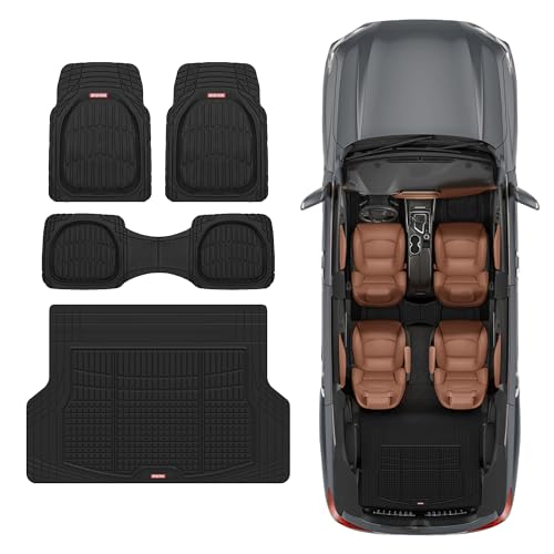 Motor Trend FlexTough Contour Liners - Heavy Duty All Weather Protection Car Mats
| Deep Dish 3 pc Rubber Floor Mats & Trimmable Trunk Liner - Traction Grips Car Accessories
| Motor Trend FlexTough Contour Liners - Black Car Mats with All Weather Pr