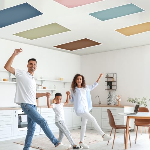 QOUBAI 12PCS Fluorescent Light Covers, 4 x 2 Feet Magnetic Light Cover Fluorescent Lights Shade Panel Positive Inspirational Ceiling Lights Filters for Office Classroom Home Drop Ceiling Boho by QOUBAI - Used condition - Image 4