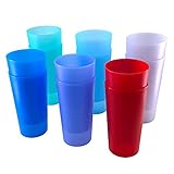 26-ounce Plastic Tumblers Reusable Bpa-free Dishwasher Safe Cups 6 Assorted Color Set of 12 For...