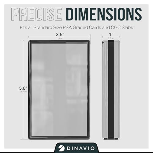 Image of PSA Graded Card Display Acrylic Case for Standard PSA and CGC Slabs - Slab Case - PSA Card Case - Graded Card Display Case - Updated Dimensions - Stand Included (Orange)