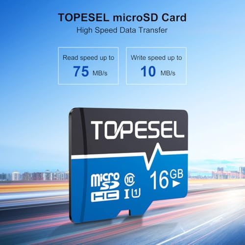 TOPESEL 16GB Micro SD Card 2 Pack Memory Cards with Adapter SDHC UHS-I Flash Memory Card Micro TF Card for Smartphone, Camera, Dash Cam(2 Pack 16GB) - 1