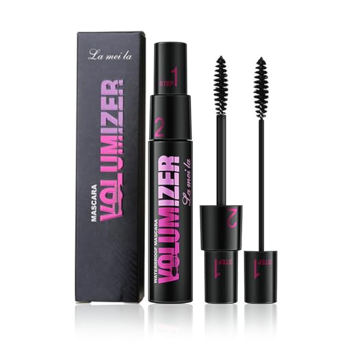 Biglumin Máscara de Pestañas, Rimmel Waterproof, Máscara Volumen Y Definición A Prueba De Manchas, Duración, Sin Grumos ni Manchas, Máscara de pestañas Gruesas Alargar Secado Rápido, Negro