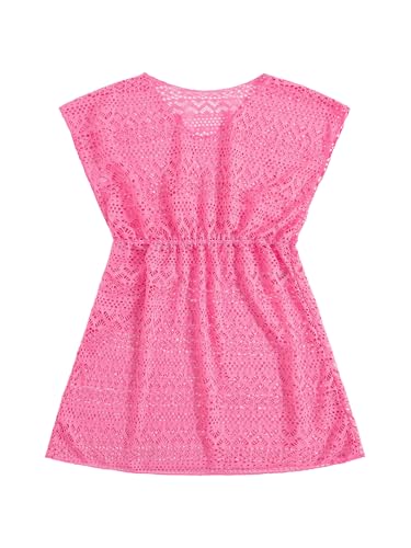 Image of SHENHE Girl's Swim Cover Up V Neck Sleeveless Hollow Out Beach Dress Coverup Beachwear