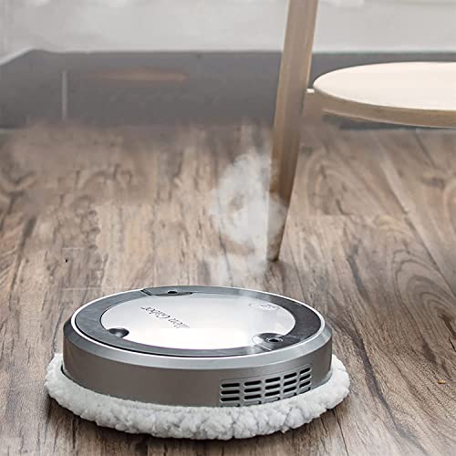 Robot Vacuum Cleaner, 3-in-1 Intelligent Sweeping Robot Vacuum Cleaner, Rechargeable Dry and Wet Fully Automatic Mopping Machine for Pet Hair and Mop Cleaner, Hard Floor & Carpet (Silver)