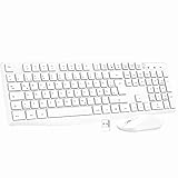 💕 Multiple Humanization Design: Kabellose komplette Tastatur mit deutsches QWERTZ Layout ,12 Multimedia-Shortcuts bieten großen Komfort für Unterhaltung und Arbeit (Hinweis: Diese Funktion ist nicht mit Mac OS kompatibel).