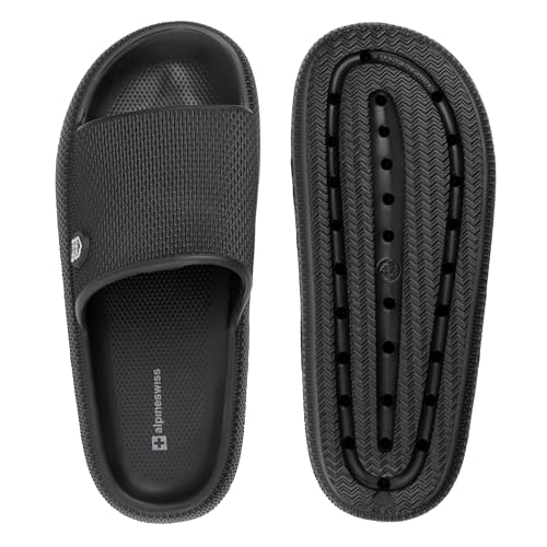 Alpine Swiss Omar Mens Slides Pillow Slippers for Men Ultra Cushioned Cloud Slides Waterproof Lightweight Sandals Quick Drying Non Slip Shower Shoes4