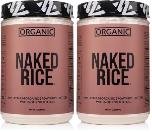 Image of NAKED Rice 1Lb - Organic Brown Rice Protein Powder - Vegan Protein Powder, GMO Free, Gluten Free & Soy Free. Plant-Based Protein, No Artificial Ingredients - 15 Servings (Pack of 2)