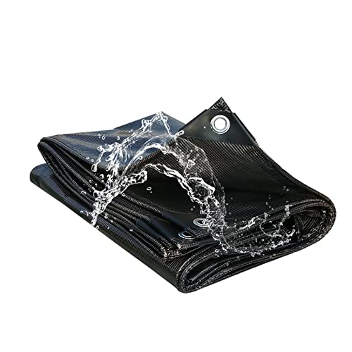 MYJHUIY 1.5m X 4m Transparente Gitterplane Abdeckplane,Pflanzenschutz Regen-Vorhänge,PVC Glas Klare wasserdichte Tarps mit Ösen,Schutzplane Für Gartenmöbel,Kältebeständig,Regenfest,Frostschutzmittel Cover