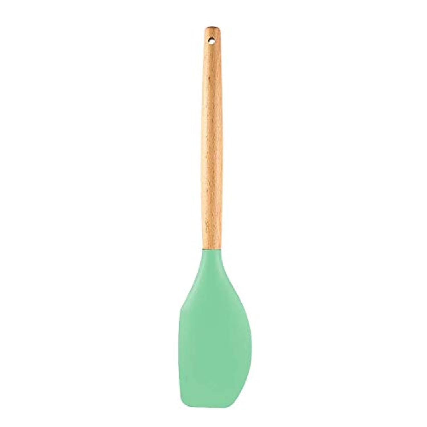 Woodtula Silicone Spatula Cooking Utensils Kitchen Utensil Set Heat Resistant Wooden Handles Kitchen Gadgets Tools Set for Nonstick Green