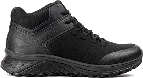 Thorogood T800 Mid-Height Composite Toe Work Shoes for Men and Women - Durable Non-Metallic Black Knit Upper with EVA Midsole and Slip-Resistant Rubber Outsole; EH Rated2