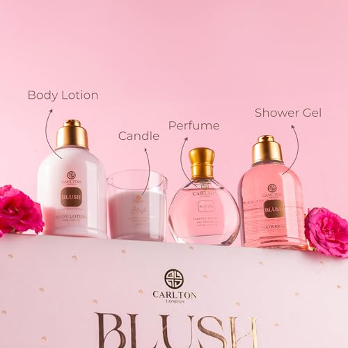 Carlton London Luxury Blush Bath and Body Care Gift Set Hamper for Women Ladies & Girls I Body Wash, Body Lotion, EDP Perfume, Scented Candle | Pampering Kit for Birthday, Anniversary & Special Occasions | Premium Gift Packaging | Pack of 4 perfume and personal care gift - Image 4