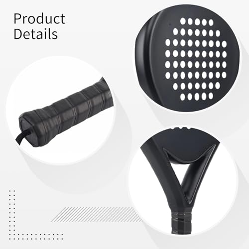 Raqueta de Padel de Fibra de Carbono con Bolsa Protectora miniatura 2