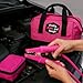 Pretty Pink Roadside Kit - Pink Emergency Kit for Teen Girls and Women - Car Accessories for Women - Durable Carry Bag with Long Jumper Cables, First Aid Kit, Emergency Tools, 5 Year Warranty