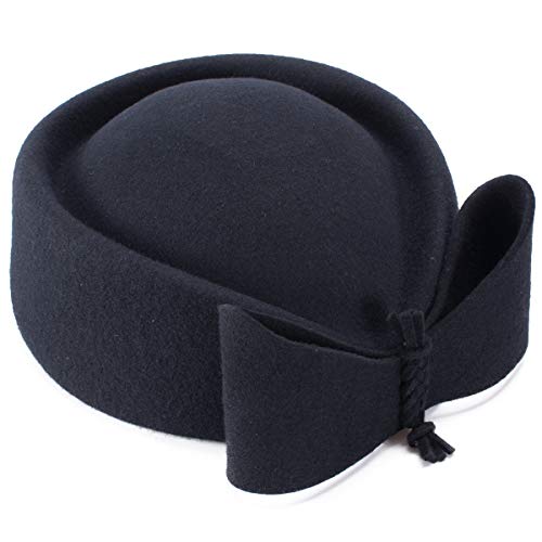 Lawliet Ladies Teardrop Fancy Wool Fascinator Cocktail Pillbox Hat Formal Racing A253 (Black) - Thumbnail 2