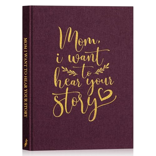 Lanpn Mom Life Story Guided Journal with 270+ Prompts, Linen Hardcover Mother Story Book Memory Keepsake Journal to Fill Out, Gift for Mom Mother's Day Birthday Christmas, Purple