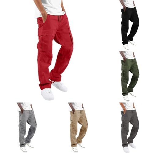 Rote Cargohose Herren, Cargohose Herren Rote Hose Arbeitshosen Männer mit...