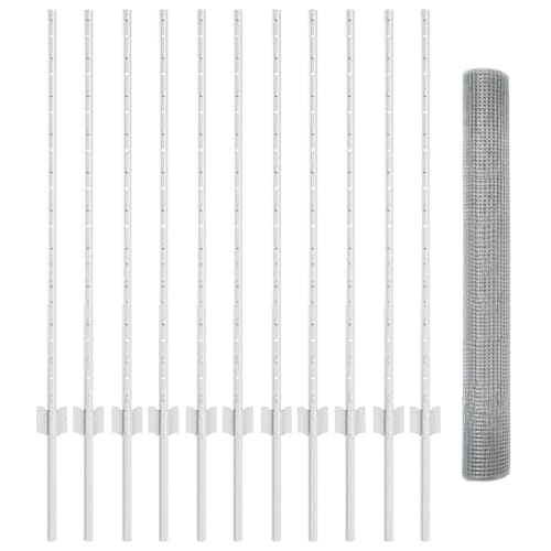 Wetterfester Zaun aus Stahl, 1 x 25 m, silber, ideal fuer Garteneinzaeunung und Terrasse