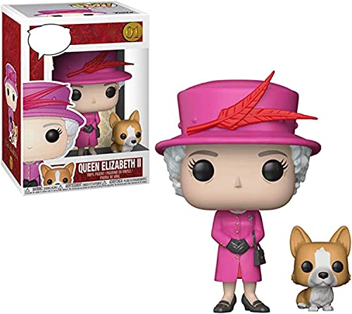 TKTTBD Queen Elizabeth II Actionfiguren - Pop Royal Family Und Kirky Figure Model - Gedenken An Ihre Majestät Die Königin Von Großbritannien - Sammlermodell Spielzeug Für Souvenirs, Rosa Cover