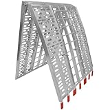 Titan Ramps 7.5' Aluminum Motorcycle Loading Ramp for Pickup Trucks 1,000 lb. Capacity, Serrated Rungs Provide Traction