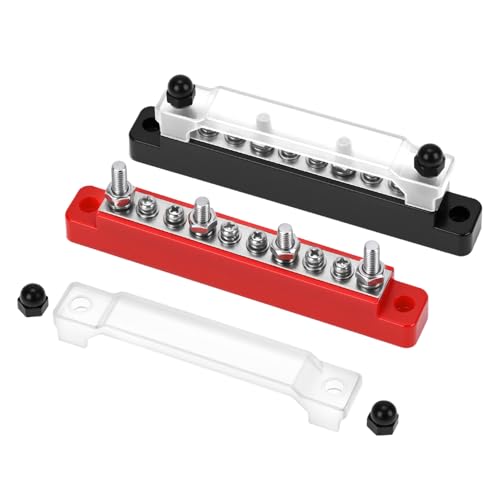 Barre omnibus 150A QWORK noire et rouge avec bornier de distribution pour votre bateau