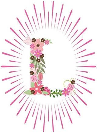 L: Initial L Monogram Notebook Journal Gift Pink Floral letter design (Pink Flower Letters Monogram Journals)