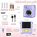 Radekly Instant Print Camera for Kids,Christmas Birthday Gifts for Age 3-12 Girls Boys，1080P HD Digital Video Cameras for Toddler,Kids Portable Toy with 3 Rolls Photo Paper，32GB Card-Purple