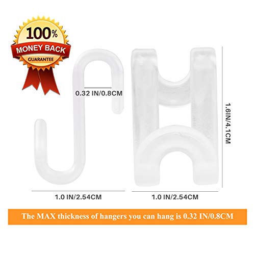 Frezon Clothes Hanger Connector Hooks, Outfit Hangers, Hanger Extender Clips, Cascading Hanger Hooks, Velvet Huggable Hangers Accessory, Heavy Duty Space Saving For Closet 60 Pcs (Clear) #TOP1