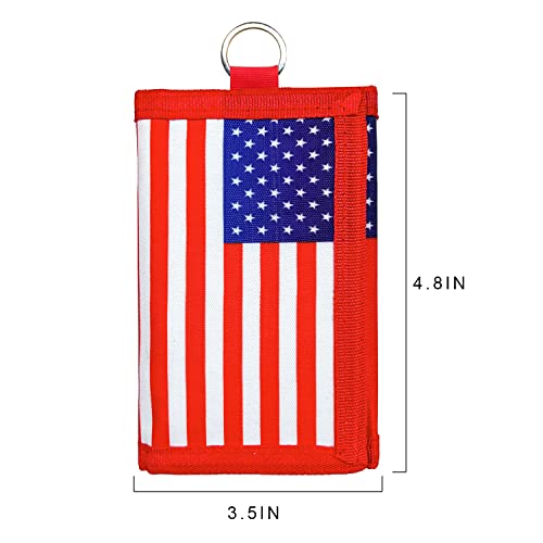 Image of AI-DEE RFID Trifold Canvas Outdoor Sports Wallet for Kids - Front Pocket Wallet with Magic Sticker (Pink Camouflage2)